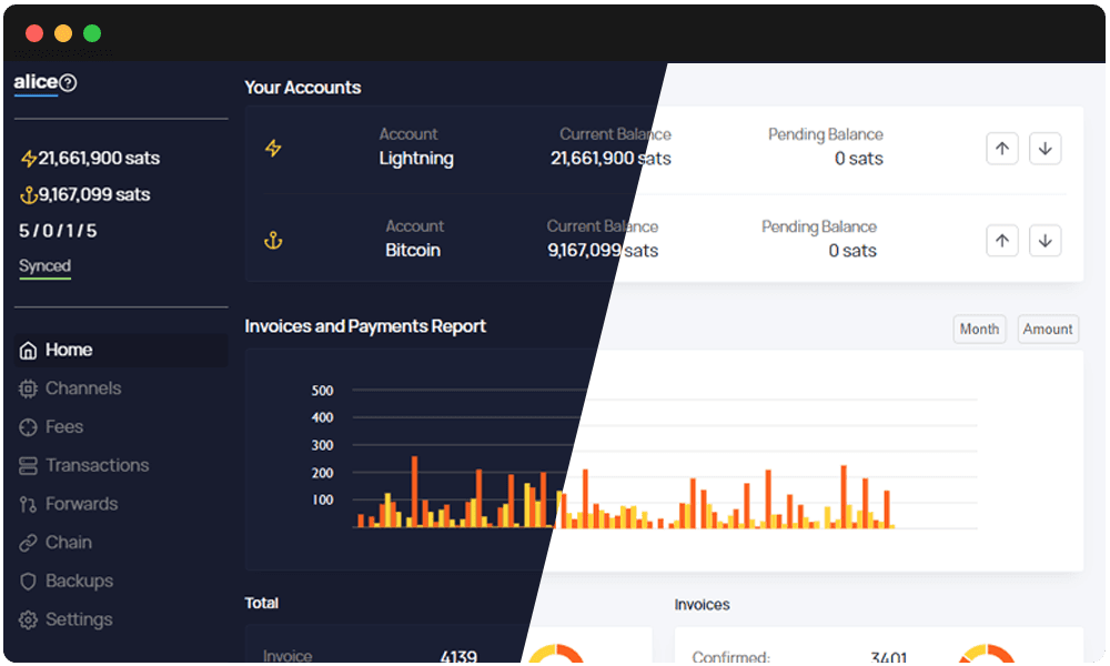The ThunderHub node manager interface
